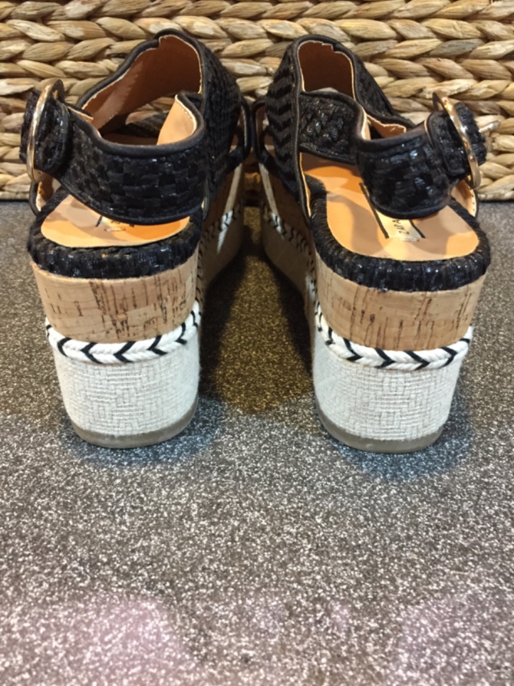 Zara Trafaluc Black Woven Platform Sandals - Picture 14 of 15